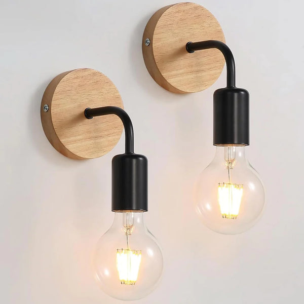 Vintage Wood Wall Lamp