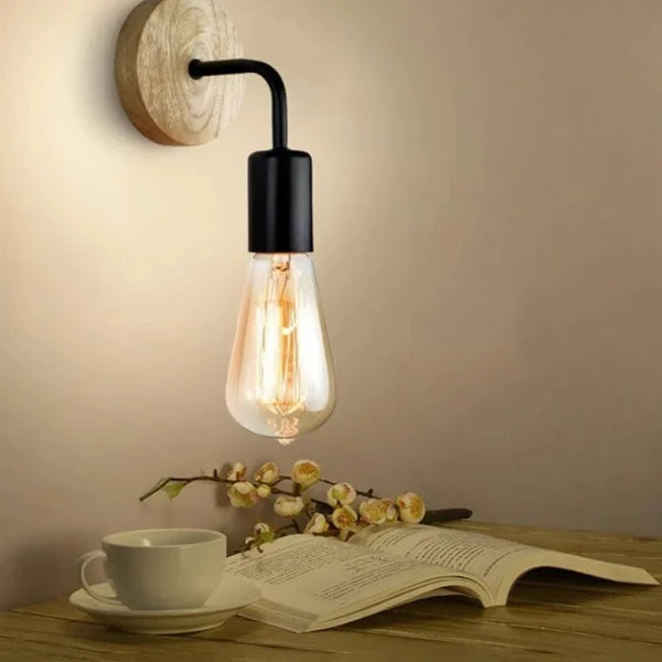 Vintage Wood Wall Lamp