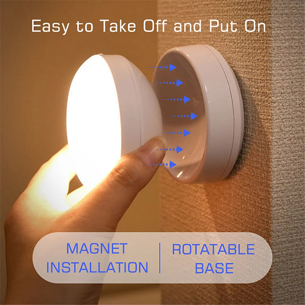 USB Rechargeable 360 Rotatable Motion Sensor Night Light