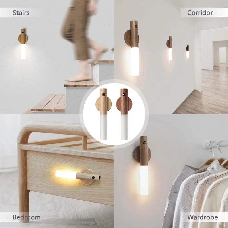 Stylish Rechargeable Wooden Night Light