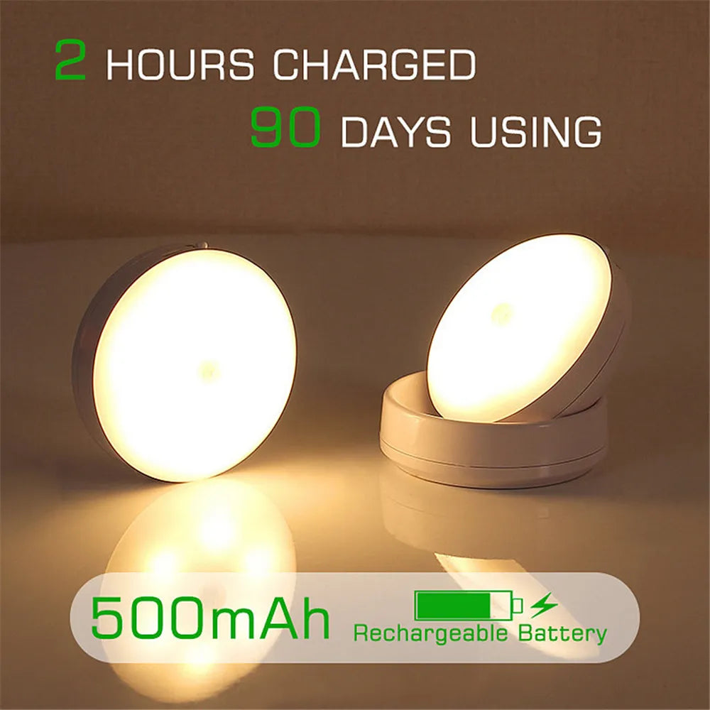 USB Rechargeable 360 Rotatable Motion Sensor Night Light